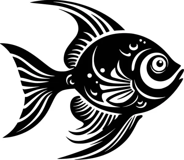 stock vector Fish - black and white vector illustration