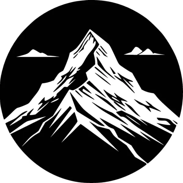 Montanhas Silhueta Minimalista Simples Ilustração Vetorial — Vetor de Stock