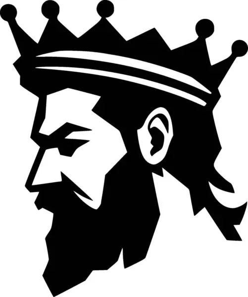 King Ikon Terisolasi Hitam Dan Putih Ilustrasi Vektor Stok Ilustrasi Bebas Royalti