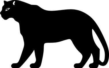 Leopard - black and white vector illustration clipart