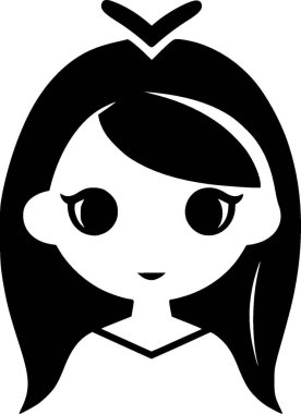 Princess - black and white isolated icon - vector illustration clipart