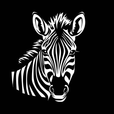 Zebra - minimalist ve düz logo - vektör illüstrasyonu