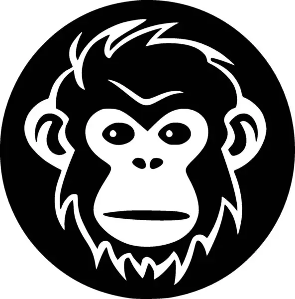 Macaco Logotipo Minimalista Plana Ilustração Vetorial — Vetor de Stock