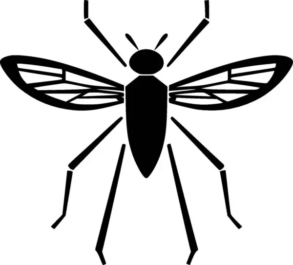 Mosquito Logo Minimalista Plano Ilustración Vectorial — Archivo Imágenes Vectoriales