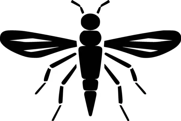 Mosquito Logotipo Minimalista Plana Ilustração Vetorial — Vetor de Stock