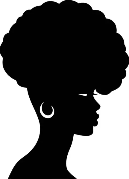 Черная Женщина Черно Белая Иконка Векторная Иллюстрация — стоковый вектор