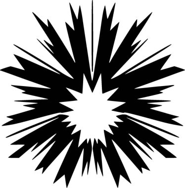 Explosion - black and white isolated icon - vector illustration clipart