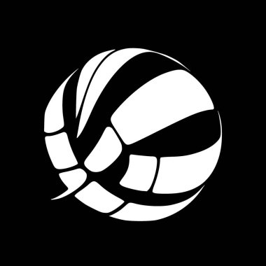 Volleyball - black and white isolated icon - vector illustration clipart