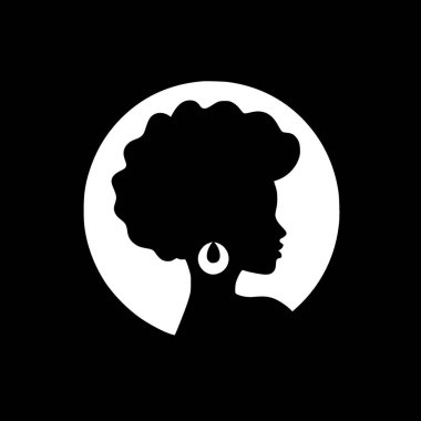 Siyah kadın - minimalist ve basit siluet - vektör çizimi