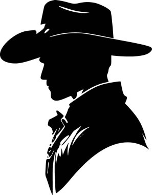 Cowboy - minimalist and flat logo - vector illustration clipart
