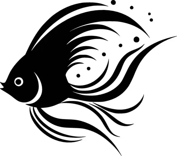 stock vector Angelfish - black and white vector illustration