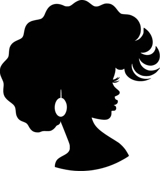 Черная Женщина Векторный Логотип Высокого Качества Векторная Иллюстрация Идеально Подходит — стоковый вектор
