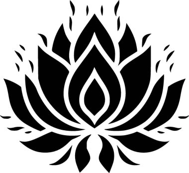 Mandala - minimalist ve düz logo - vektör illüstrasyonu