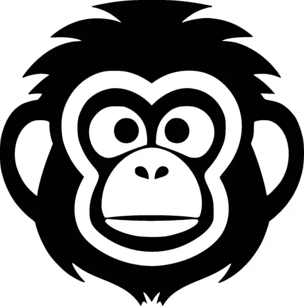 Macaco Silhueta Minimalista Simples Ilustração Vetorial — Vetor de Stock