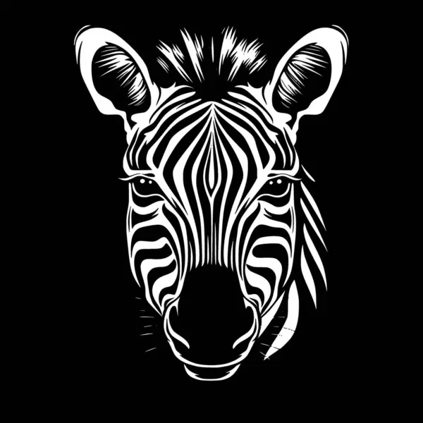 Zebra Bebê Ícone Isolado Preto Branco Ilustração Vetorial — Vetor de Stock