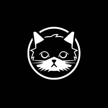 Cat - black and white vector illustration clipart