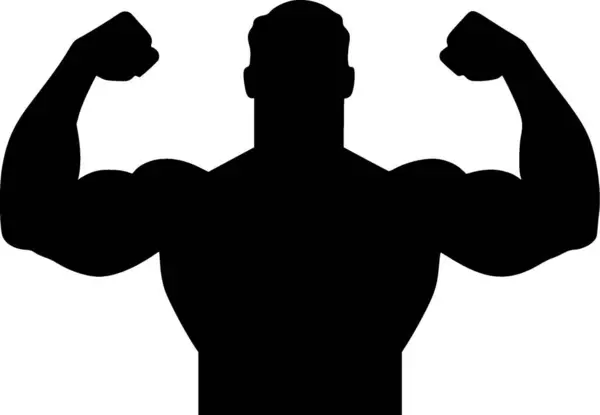 Biceps Svart Och Vit Vektor Illustration — Stock vektor