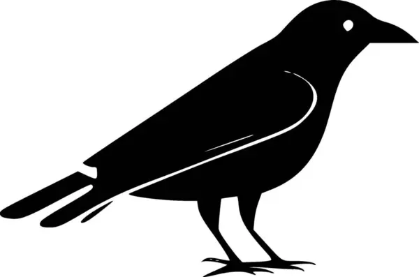 stock vector Crow - minimalist and flat logo - vector illustration
