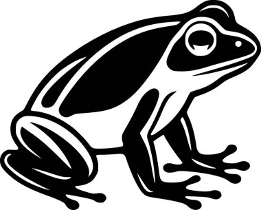 Frog - black and white isolated icon - vector illustration clipart