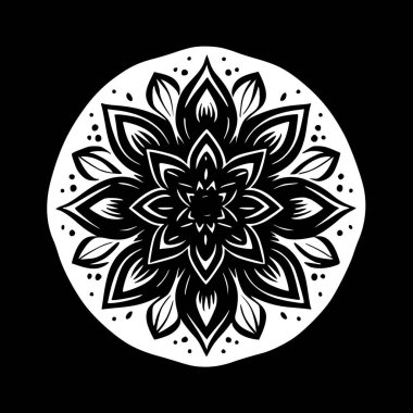 Mandala - minimalist ve basit siluet - vektör illüstrasyonu