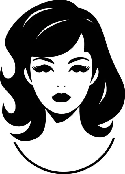 Pige Minimalistisk Fladt Logo Vektorillustration – Stock-vektor
