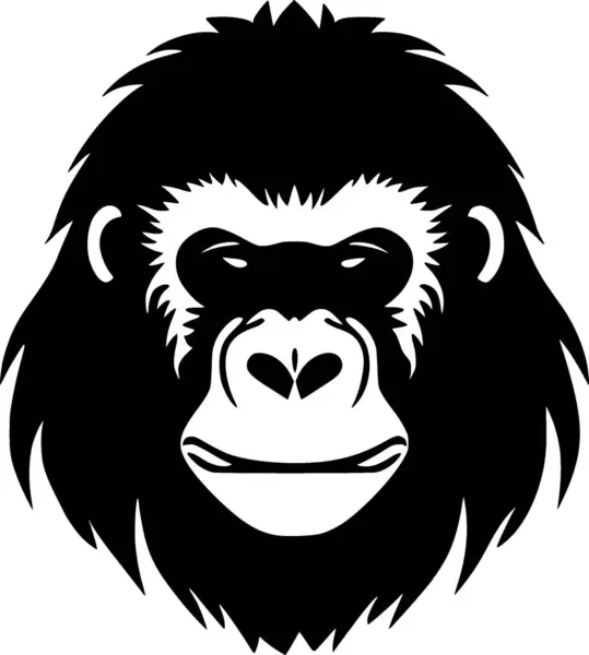 Gorilla Minimalistisk Enkel Silhuet Vektorillustration – Stock-vektor