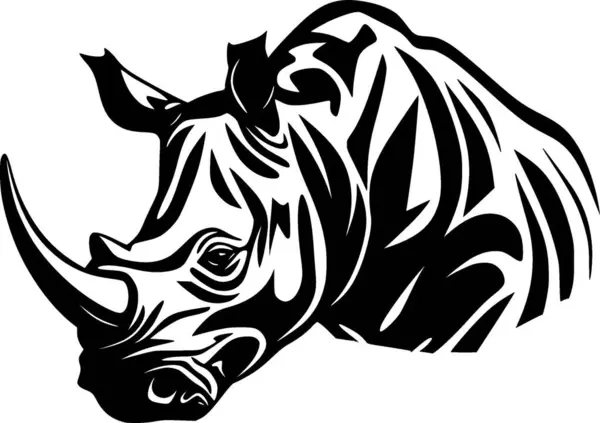 stock vector Rhinoceros - black and white vector illustration