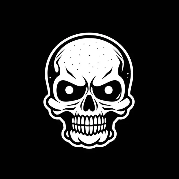 stock vector Skull - black and white isolated icon - vector illustration