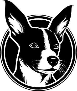 Basenji - minimalist ve düz logo - vektör illüstrasyonu