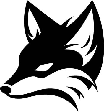 Fox - minimalist ve basit siluet - vektör illüstrasyonu