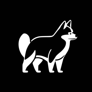 Shiba - minimalist ve düz logo - vektör illüstrasyonu