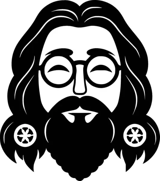 Hippie Logotipo Vectorial Alta Calidad Ilustración Vectorial Ideal Para Gráfico — Vector de stock