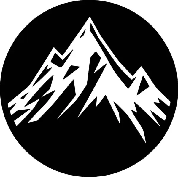 Mountain Ασπρόμαυρη Διανυσματική Απεικόνιση — Διανυσματικό Αρχείο