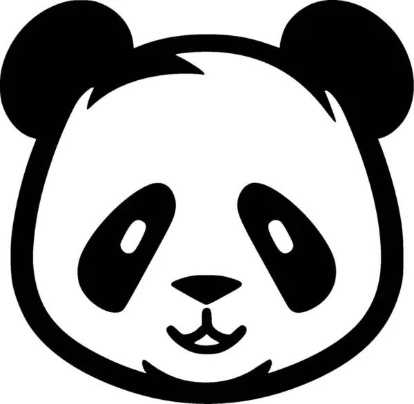 Panda Μινιμαλιστικό Και Επίπεδο Λογότυπο Διανυσματική Απεικόνιση — Διανυσματικό Αρχείο