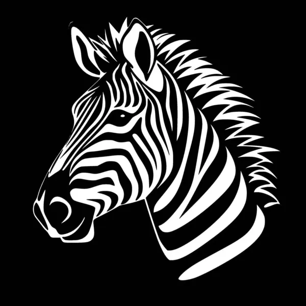 Zebra Minimalist Flat Logo Vector Illustration — Stock Vector