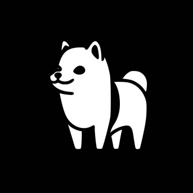 Shiba - minimalist ve basit siluet - vektör illüstrasyonu