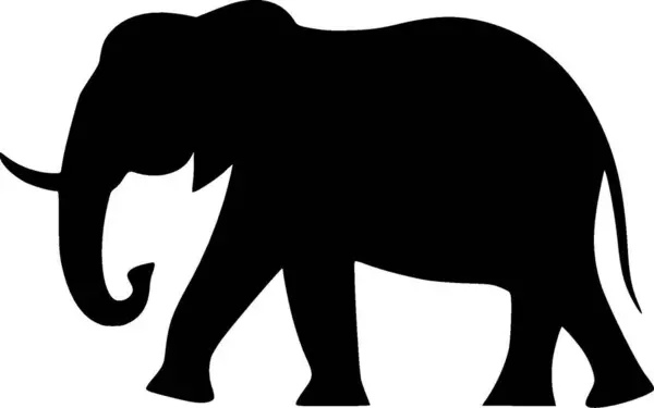 stock vector Elephant - black and white vector illustration