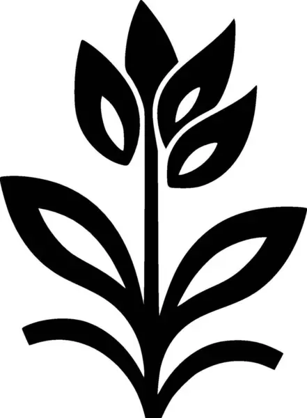 Flor Ilustración Vectorial Blanco Negro — Vector de stock