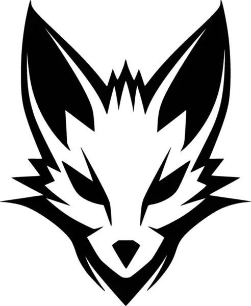 stock vector Fox - black and white isolated icon - vector illustration