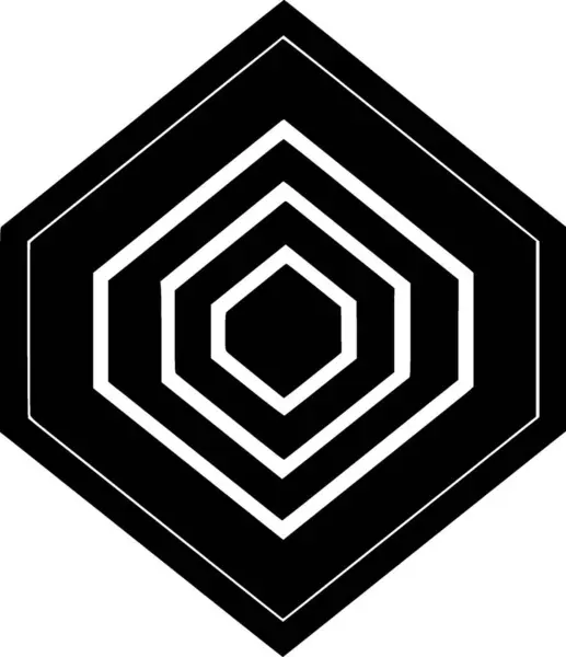 Hexagon Logo Minimalista Piatto Illustrazione Vettoriale — Vettoriale Stock