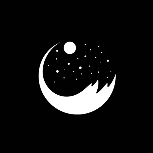 Σελήνη Μινιμαλιστικό Και Επίπεδο Λογότυπο Διανυσματική Απεικόνιση — Διανυσματικό Αρχείο