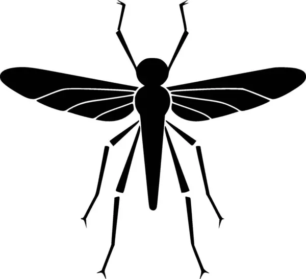 Mosquito Silueta Minimalista Simple Ilustración Vectorial — Archivo Imágenes Vectoriales