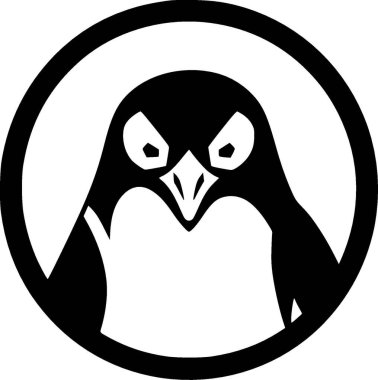 Penguin - black and white isolated icon - vector illustration clipart