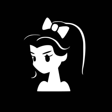 Princess - black and white isolated icon - vector illustration clipart