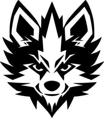 Raccoon - black and white isolated icon - vector illustration clipart