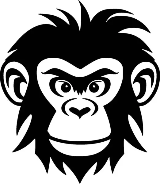 Monkey Minimalistisk Och Enkel Siluett Vektor Illustration — Stock vektor