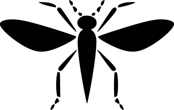 Mosquito Silhueta Minimalista Simples Ilustração Vetorial —  Vetores de Stock