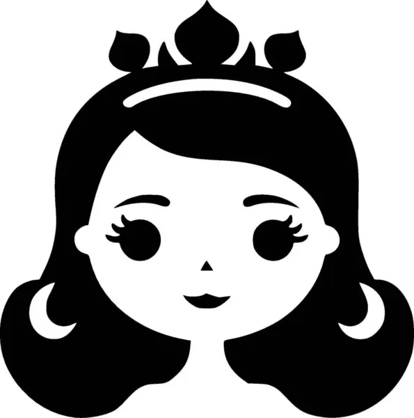 Prinsesse Minimalistisk Fladt Logo Vektorillustration – Stock-vektor