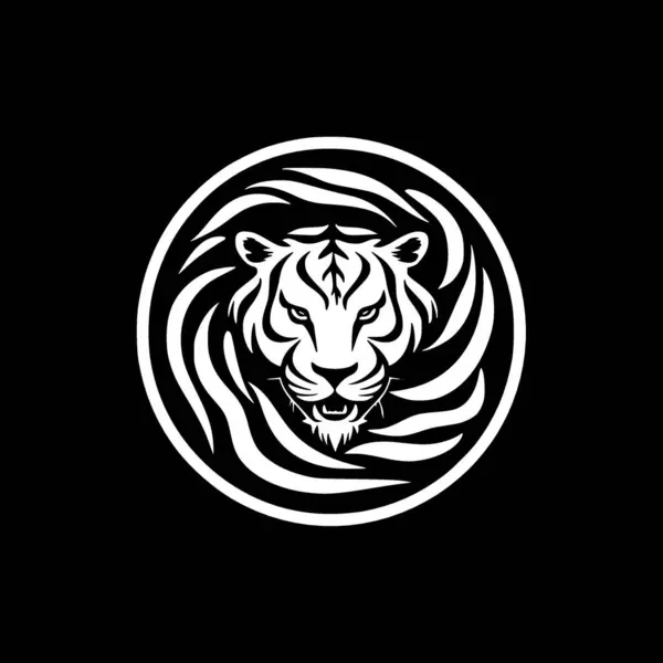 Τίγρης Μινιμαλιστικό Και Επίπεδο Λογότυπο Διανυσματική Απεικόνιση — Διανυσματικό Αρχείο