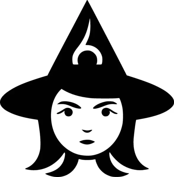 stock vector Witch - minimalist and flat logo - vector illustration